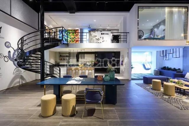 现代仿古砖客厅装修效果图