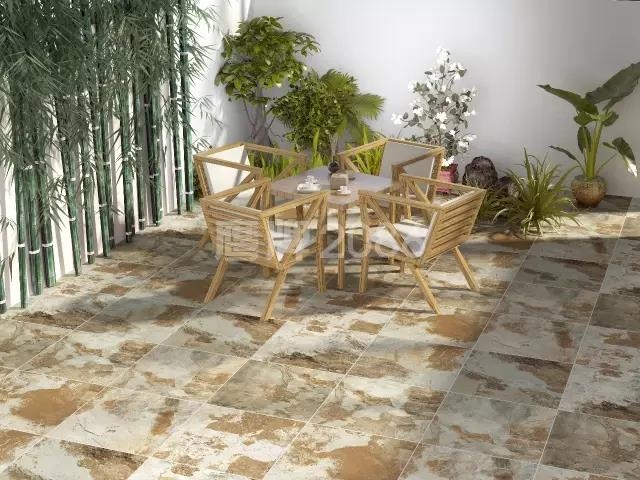 现代仿古砖阳台装修效果图