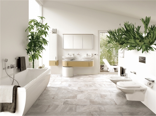 现代仿古砖卫生间效果图