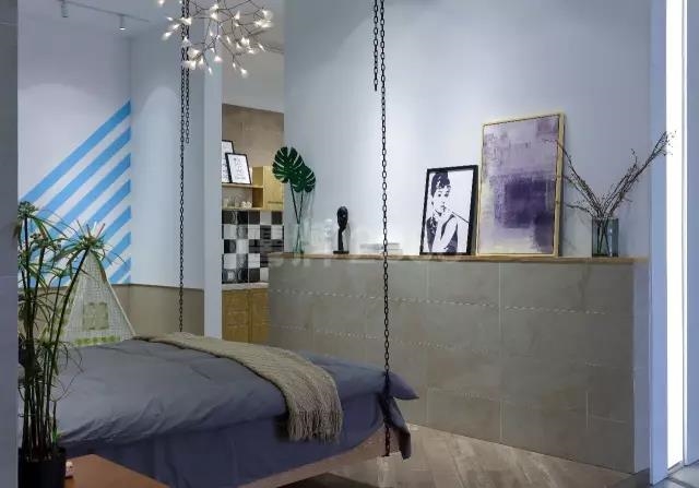 现代仿古砖卧室应用效果图