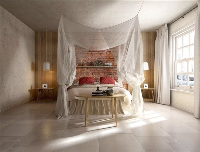 现代仿古砖卧室应用效果图