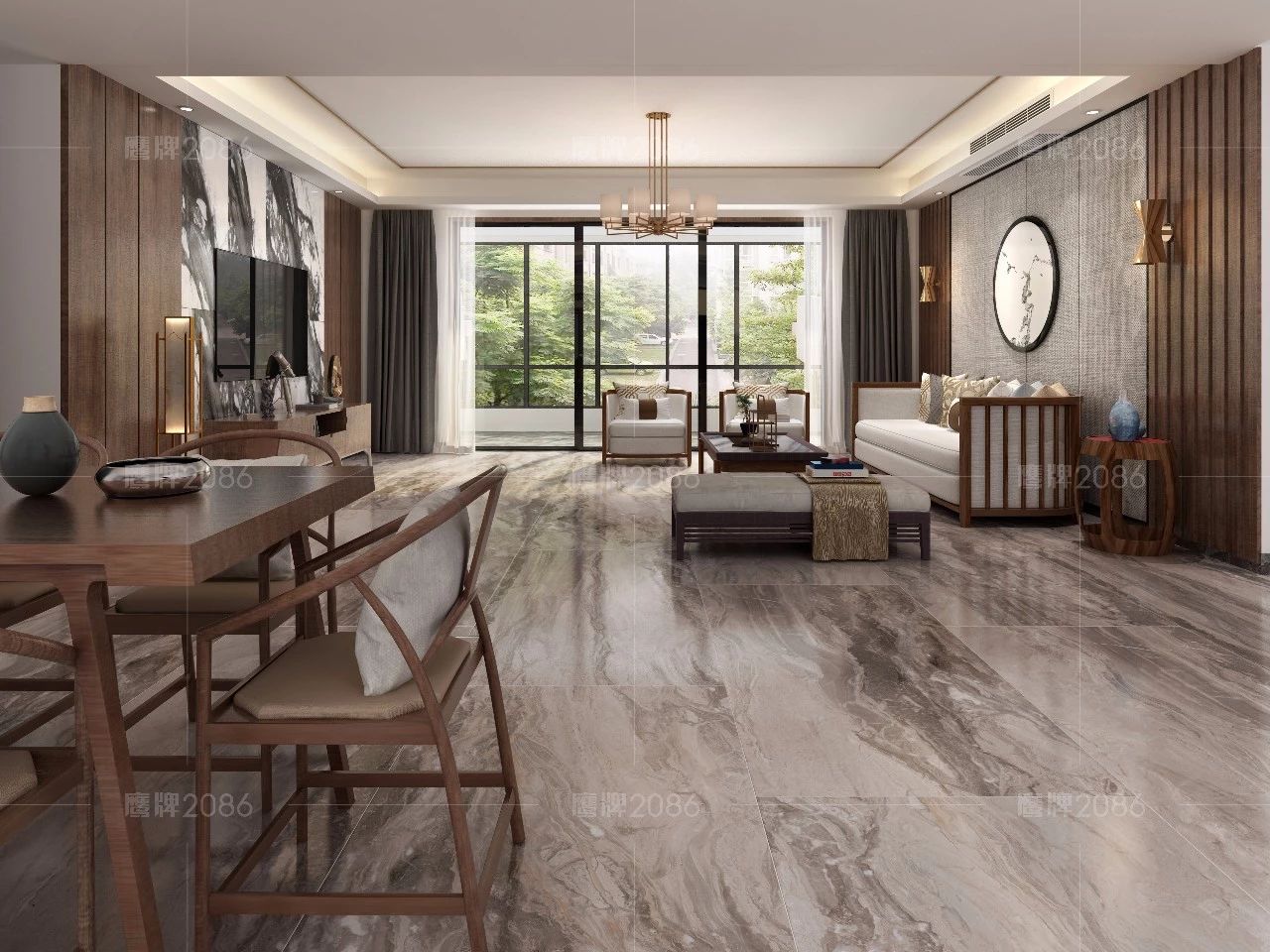 鹰牌2086新中式全屋设计方案