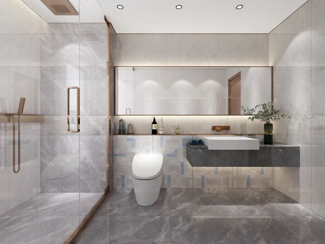 鹰牌2086现代砖，青花，绽放在现代艺术上的一抹蓝